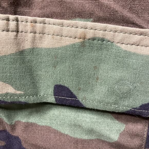 US ARMY Combat Field Jacket Small Long Hot Weather Woodland Camo RipStop Flaws* - Picture 5 of 16